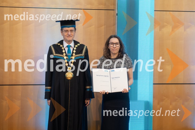 prof. dr. Zdravko Kačič, rektor Univerze v Mariboru;  Špela Metličar, Fakulteta za zdravstvene vedeRektorjev dan Univerze v Mariboru 2025