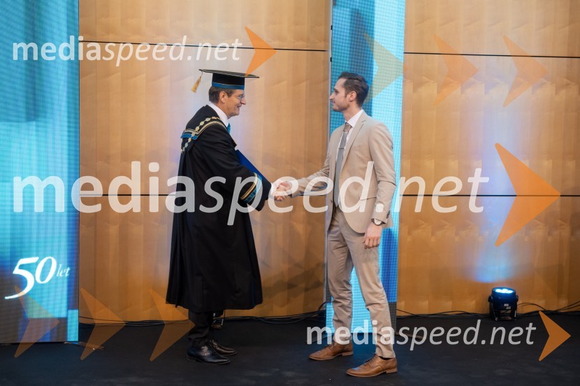 prof. dr. Zdravko Kačič, rektor Univerze v Mariboru;  Nejc Vovk, Fakulteta za strojništvoRektorjev dan Univerze v Mariboru 2025