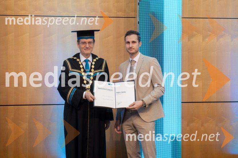 prof. dr. Zdravko Kačič, rektor Univerze v Mariboru;  Nejc Vovk, Fakulteta za strojništvoRektorjev dan Univerze v Mariboru 2025