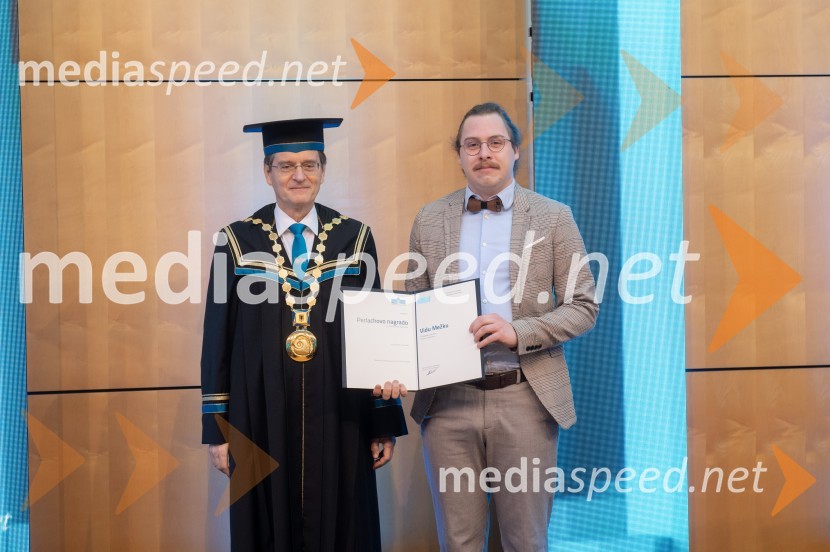 prof. dr. Zdravko Kačič, rektor Univerze v Mariboru;  Vid Mežek, Pedagoška fakultetaRektorjev dan Univerze v Mariboru 2025