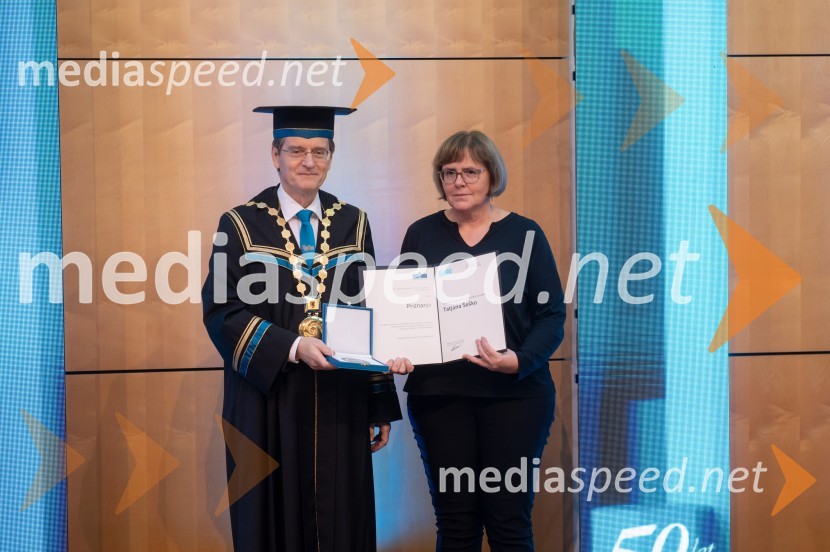 prof. dr. Zdravko Kačič, rektor Univerze v Mariboru;  Tatjana Šeško, Fakulteta za logistikoRektorjev dan Univerze v Mariboru 2025