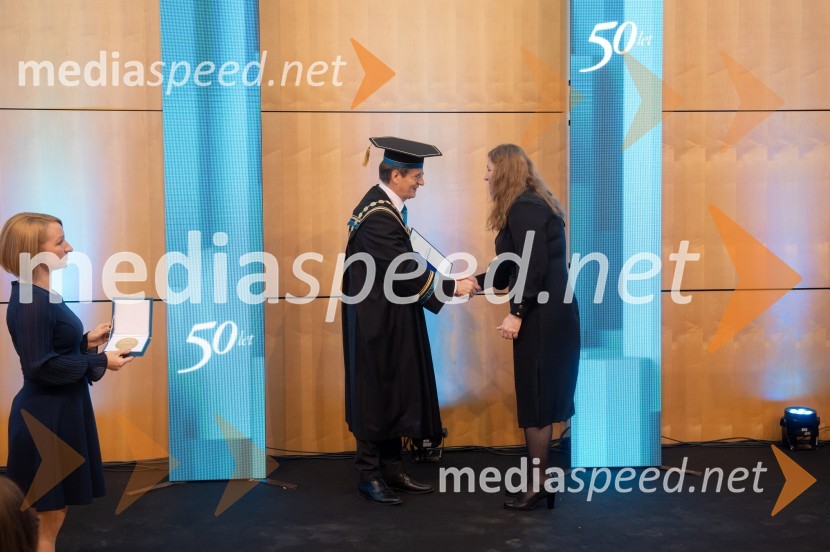 prof. dr. Zdravko Kačič, rektor Univerze v Mariboru;  Vladimira Kožuh Ledinek, Fakulteta za elektrotehniko, računalništvo in informatikoRektorjev dan Univerze v Mariboru 2025