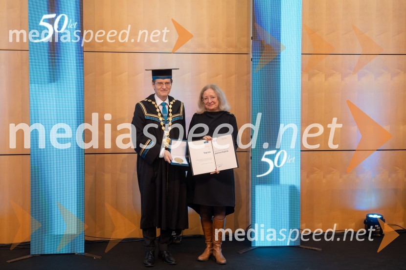 prof. dr. Zdravko Kačič, rektor Univerze v Mariboru;  Jasmina Klojčnik, Pravna fakultetaRektorjev dan Univerze v Mariboru 2025