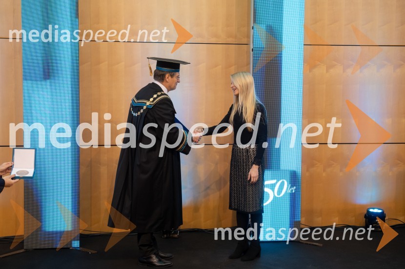 prof. dr. Zdravko Kačič, rektor Univerze v Mariboru; doc. dr. Maja Rožman, Ekonomsko-poslovna fakultetaRektorjev dan Univerze v Mariboru 2025