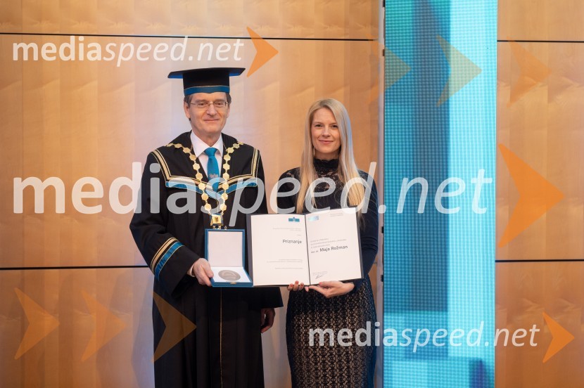 prof. dr. Zdravko Kačič, rektor Univerze v Mariboru; doc. dr. Maja Rožman, Ekonomsko-poslovna fakultetaRektorjev dan Univerze v Mariboru 2025