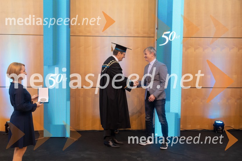 prof. dr. Zdravko Kačič, rektor Univerze v Mariboru; izr. prof. dr. Božidar Potočnik, Fakulteta za elektrotehniko, računalništvo in informatikoRektorjev dan Univerze v Mariboru 2025