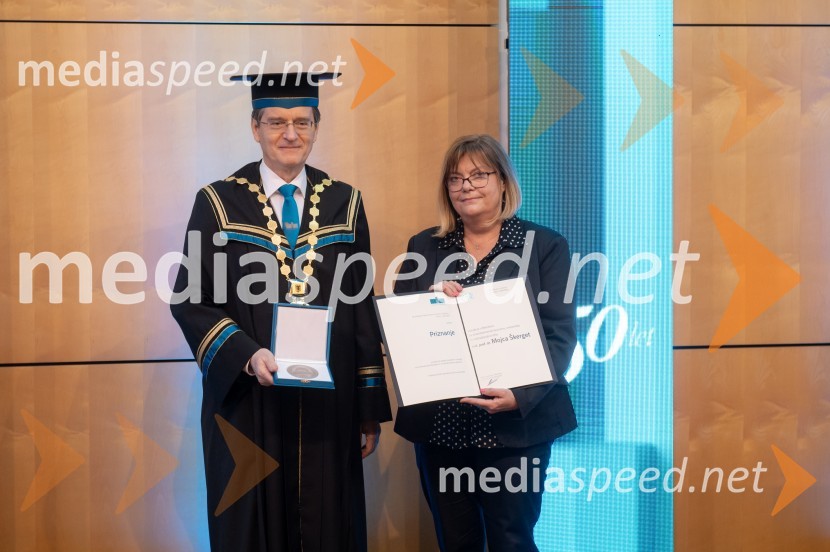 prof. dr. Zdravko Kačič, rektor Univerze v Mariboru; prof. dr. Mojca Škerget, Fakulteta za kemijo in kemijsko tehnologijoRektorjev dan Univerze v Mariboru 2025
