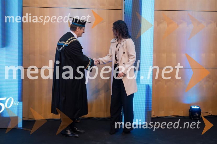 prof. dr. Zdravko Kačič, rektor Univerze v Mariboru; doc. dr. Jasmina Žnidaršič, Fakulteta za organizacijske vedeRektorjev dan Univerze v Mariboru 2025