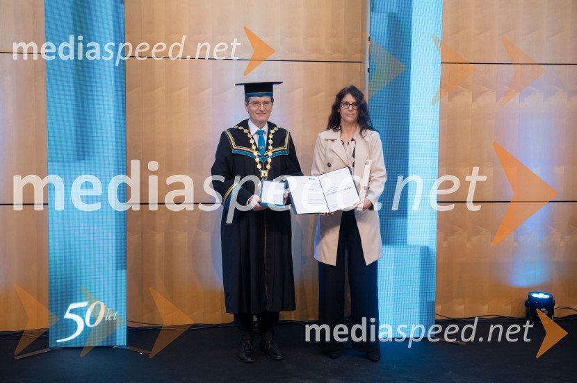 prof. dr. Zdravko Kačič, rektor Univerze v Mariboru; doc. dr. Jasmina Žnidaršič, Fakulteta za organizacijske vedeRektorjev dan Univerze v Mariboru 2025