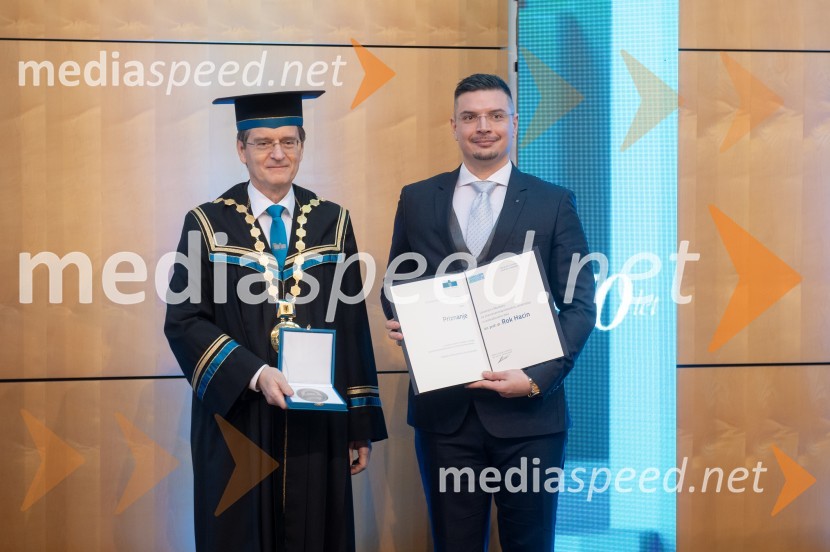 prof. dr. Zdravko Kačič, rektor Univerze v Mariboru; izr. prof. dr. Rok Hacin, Fakulteta za varnostne vedeRektorjev dan Univerze v Mariboru 2025