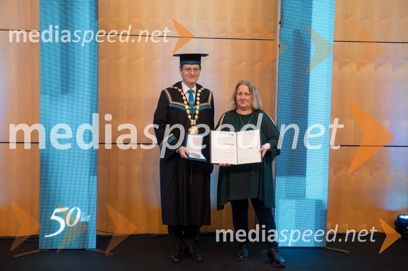 prof. dr. Zdravko Kačič, rektor Univerze v Mariboru; prof. dr. Suzana Kraljić, Pravna fakultetaRektorjev dan Univerze v Mariboru 2025