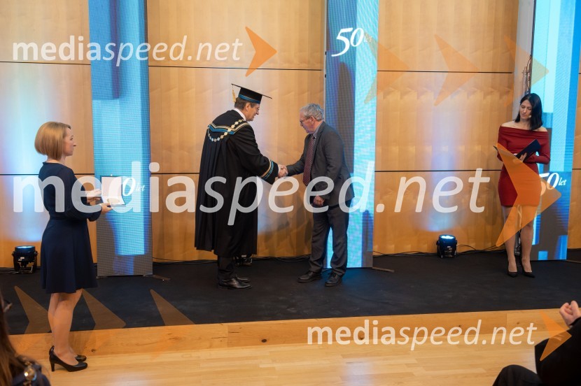 prof. dr. Zdravko Kačič, rektor Univerze v Mariboru; prof. dr. Andrej Šorgo, Fakulteta za naravoslovje in matematikoRektorjev dan Univerze v Mariboru 2025