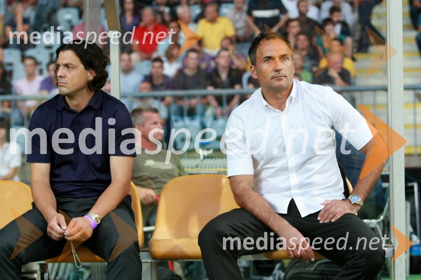 Zlatko Zahovič, športni direktor NK Maribor in Darko Milanič, trener NK MariborPovratna tekma 3. kroga kvalifikacij za Ligo prvakov: NK Maribor - FC Zürich