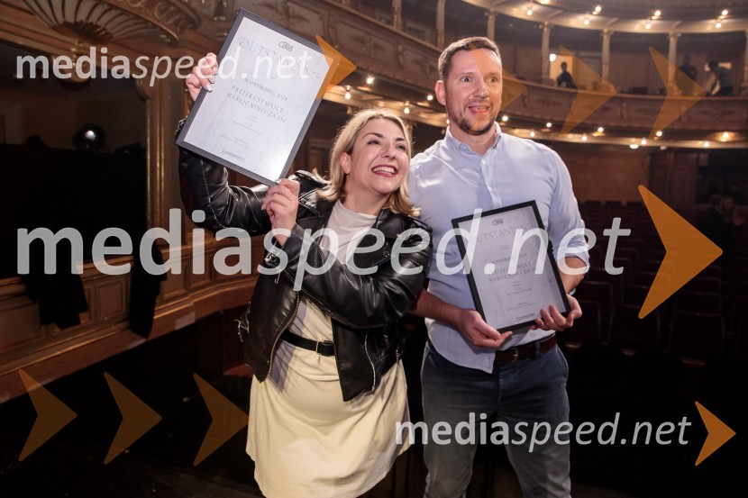  Marinko Jukić, Art Director, Wolt & McDonald's;  Manca Šalehar, vodja marketinga, WoltOutstanding 2024, presežki v zunanjem oglaševanju, podelitev