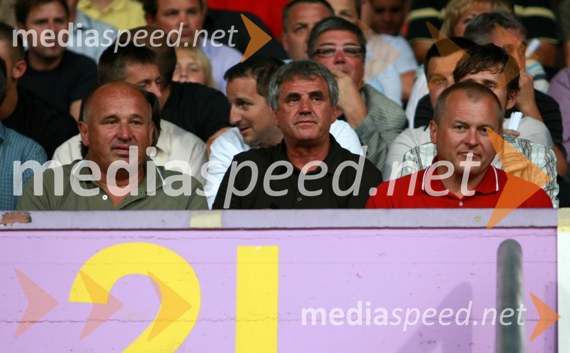 Milan Mikl, podžupan Mestne občine Maribor, Bojan Prašnikar, nekdanji trener NK Maribor in Franc Kangler, župan Mestne občine MariborPovratna tekma 3. kroga kvalifikacij za Ligo prvakov: NK Maribor - FC Zürich