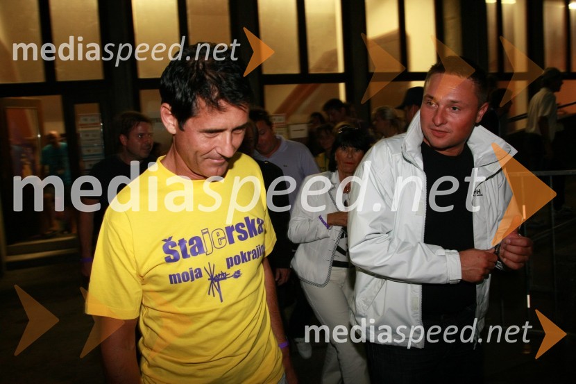 Stojan Auer in Dejan Nipič, lastnik produkcije A&D musicPovratna tekma 3. kroga kvalifikacij za Ligo prvakov: NK Maribor - FC Zürich