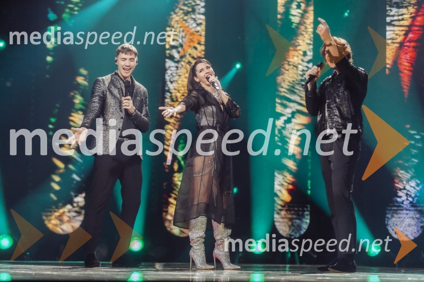  Filip Vidušin, glasbena skupina LPS;  Lea Sirk, pevka;  Urban Koritnik, Jet Black DiamondsKlemen Slakonja je zmagovalec izbora EMA 2025