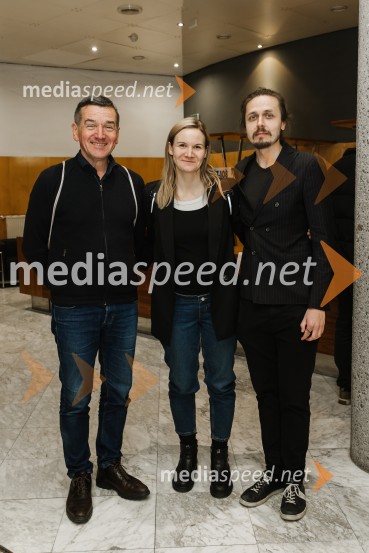  Stojan Pelko, programski vodja GO! 2025;  Maša Pelko, režiserka;  Lovro Finžgar, igralec 1973, premiera avtorskega projekta v SNG Nova Gorica