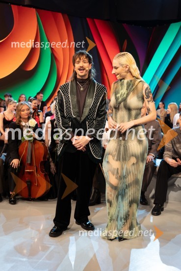  Gregor  Strasbergar, glasbena skupina MRFY;  Sara Briški Cirman - Raiven, pevka, harfistkaKlemen Slakonja je zmagovalec izbora EMA 2025