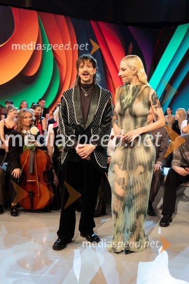  Gregor  Strasbergar, glasbena skupina MRFY;  Sara Briški Cirman - Raiven, pevka, harfistkaKlemen Slakonja je zmagovalec izbora EMA 2025