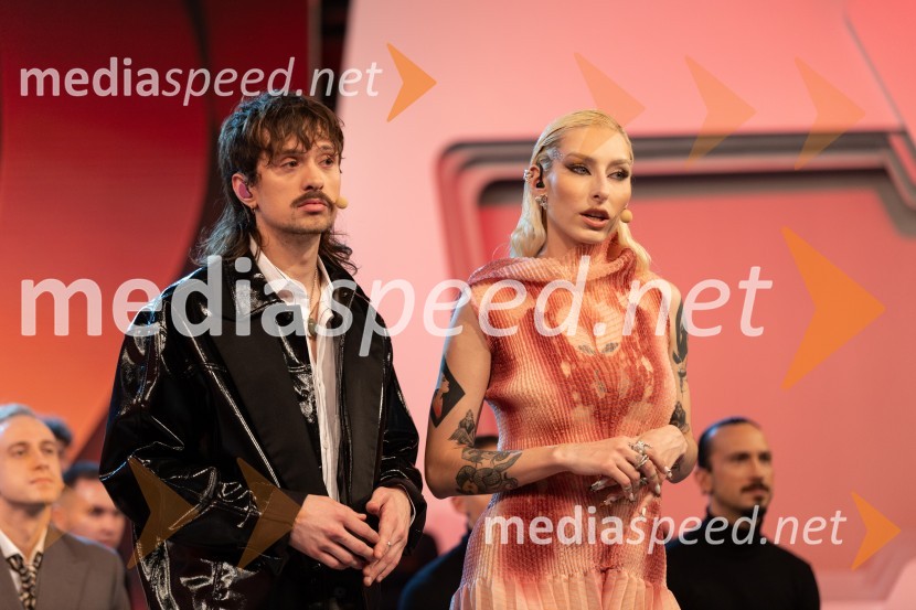  Gregor  Strasbergar, glasbena skupina MRFY;  Sara Briški Cirman - Raiven, pevka, harfistkaKlemen Slakonja je zmagovalec izbora EMA 2025