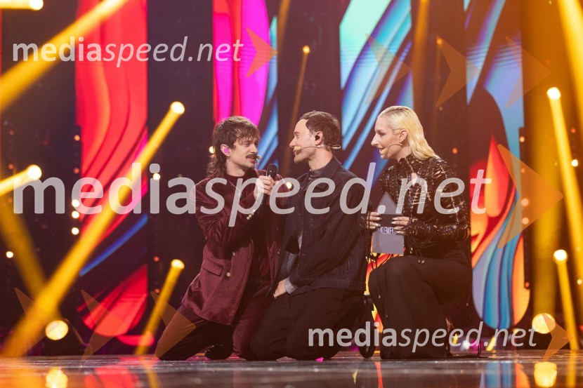  Gregor  Strasbergar, glasbena skupina MRFY;  Klemen Slakonja, igralec, komik in TV voditelj;  Sara Briški Cirman - Raiven, pevka, harfistkaKlemen Slakonja je zmagovalec izbora EMA 2025