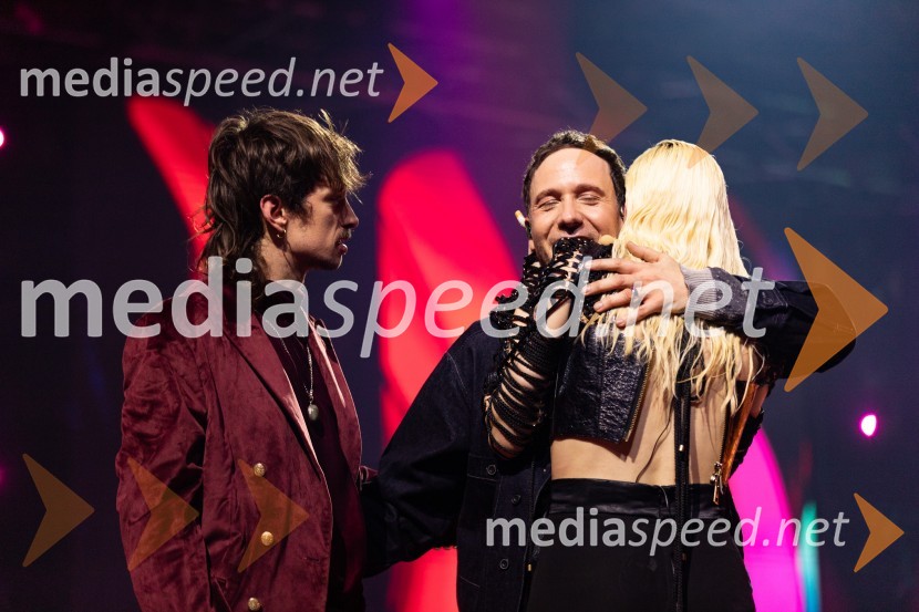  Gregor  Strasbergar, glasbena skupina MRFY;  Klemen Slakonja, igralec, komik in TV voditelj;  Sara Briški Cirman - Raiven, pevka, harfistkaKlemen Slakonja je zmagovalec izbora EMA 2025