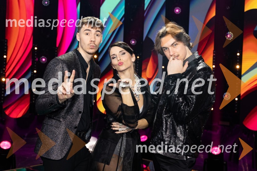  Filip Vidušin, glasbena skupina LPS;  Lea Sirk, pevka;  Urban Koritnik, Jet Black DiamondsKlemen Slakonja je zmagovalec izbora EMA 2025