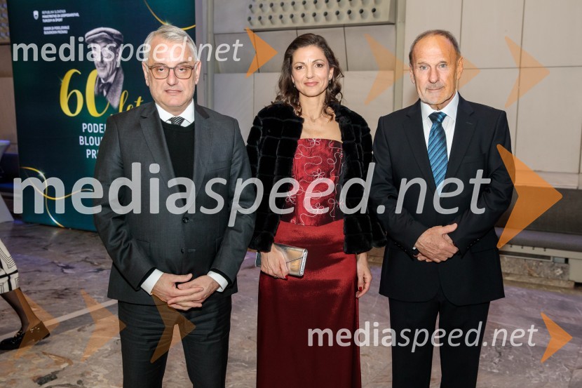  Matjaž Han, minister za gospodarstvo, turizem in šport;  Petra Tramte,  vodja, Sektor za razvoj in programe športa;  Viktor Grošelj, predsednik Odbora za podeljevanje Bloudkovih priznanj60. podelitev Bloudkovih priznanj za leto 2024