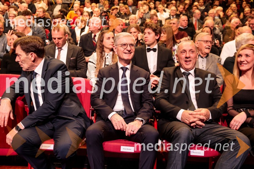 dr. Vinko Logaj, minister za vzgojo in izobraževanje;  Franjo Bobinac, predsednik, Olimpijski komite Slovenije;   Damijan Lazar,  predsednik, Zveza za šport invalidov Slovenije60. podelitev Bloudkovih priznanj za leto 2024