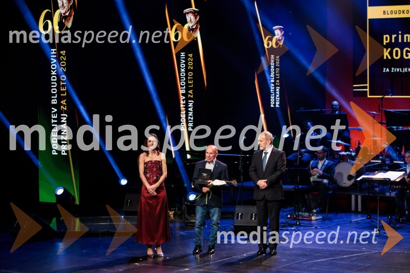  Petra Tramte,  vodja, Sektor za razvoj in programe športa;  Franci Koglot, dr.med.;  Viktor Grošelj, predsednik Odbora za podeljevanje Bloudkovih priznanj60. podelitev Bloudkovih priznanj za leto 2024