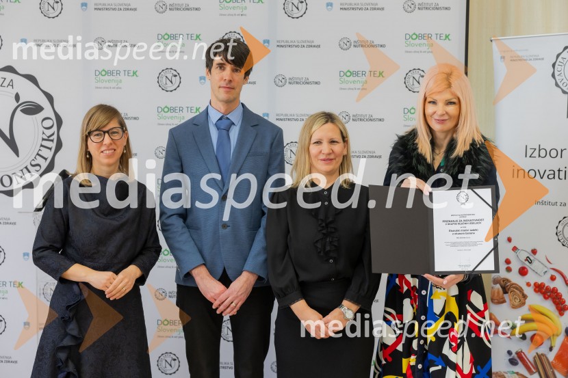 doc. dr. Anita Kušar, raziskovalka, pomočnica vodje raziskovalne skupine, Inštitut za nutricionistiko; prof. dr. Igor Pravst, vodja raziskovalne skupine, Inštitut za nutricionistiko;  Vesna Marinko, generalna direktorica, Direktorat za javno zdravje;  ... Inovativna živila 2025