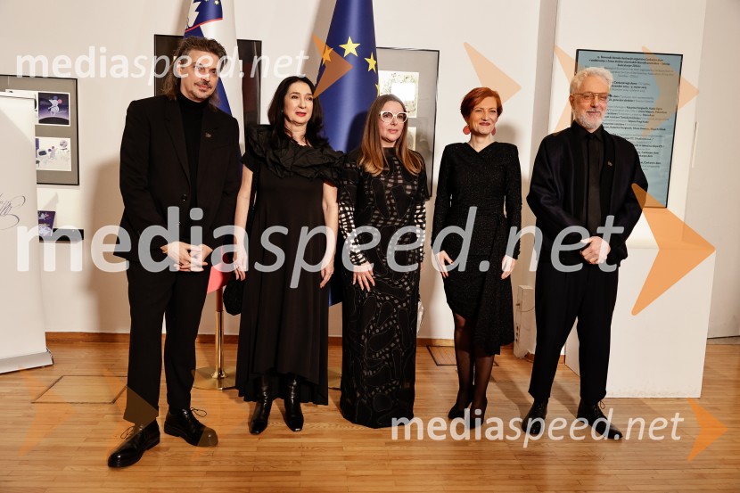  Ivian Kan  Mujezinović;  Zdenka Badovinac, kustosinja;  Mina  Žabnikar- Mina Fina, umetnica; dr. Asta Vrečko, ministrica za kulturo;  Damjan IlićDržavna proslava ob slovenskem kulturnem prazniku s podelitvijo Prešernovih nagrad