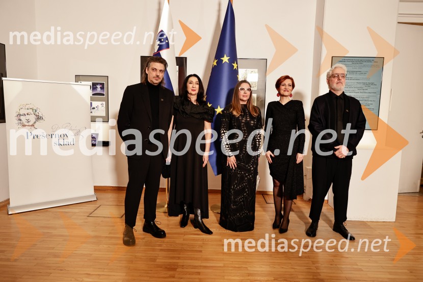  Ivian Kan  Mujezinović;  Zdenka Badovinac, kustosinja;  Mina  Žabnikar- Mina Fina, umetnica; dr. Asta Vrečko, ministrica za kulturo;  Damjan IlićDržavna proslava ob slovenskem kulturnem prazniku s podelitvijo Prešernovih nagrad