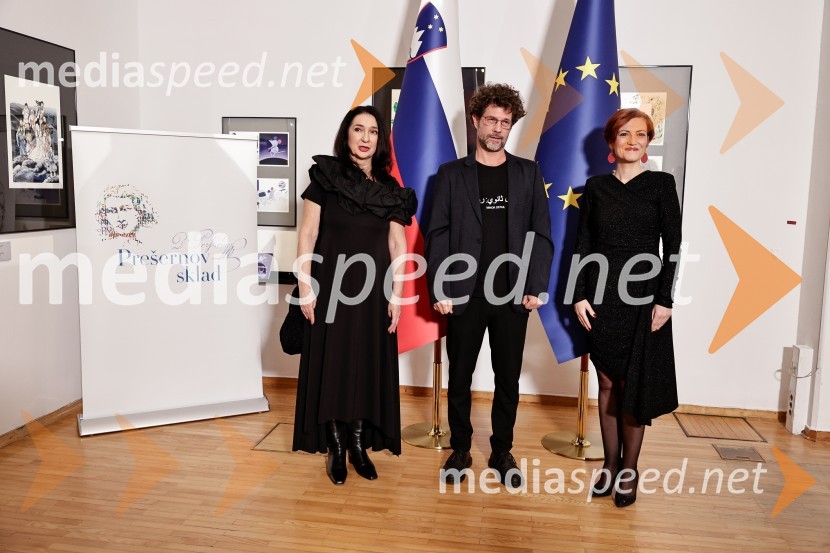  Zdenka Badovinac, kustosinja;  Tomaž  Grom, glasbenik; dr. Asta Vrečko, ministrica za kulturoDržavna proslava ob slovenskem kulturnem prazniku s podelitvijo Prešernovih nagrad