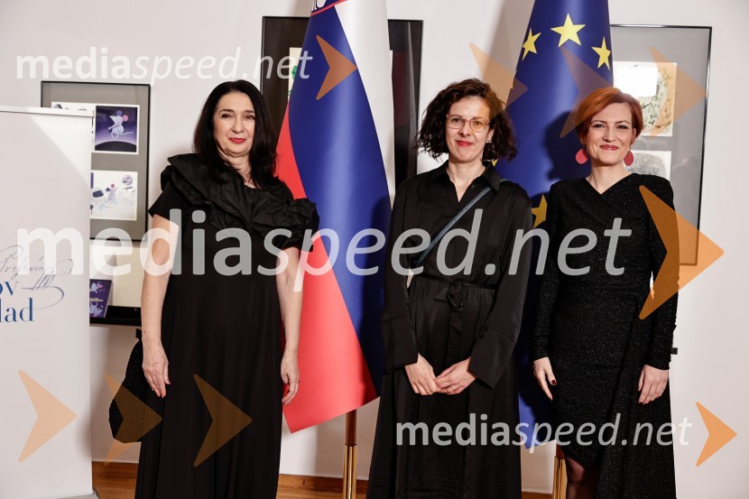  Zdenka Badovinac, kustosinja;  Nika Autor, vizualna umetnica; dr. Asta Vrečko, ministrica za kulturoDržavna proslava ob slovenskem kulturnem prazniku s podelitvijo Prešernovih nagrad