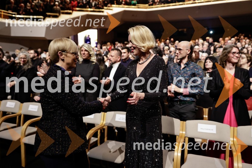 dr. Nataša Pirc Musar, predsednica Republike Slovenije; mag. Urška Klakočar Zupančič, predsednica Državnega zbora RS, podpredsednica, Gibanje SvobodaDržavna proslava ob slovenskem kulturnem prazniku s podelitvijo Prešernovih nagrad