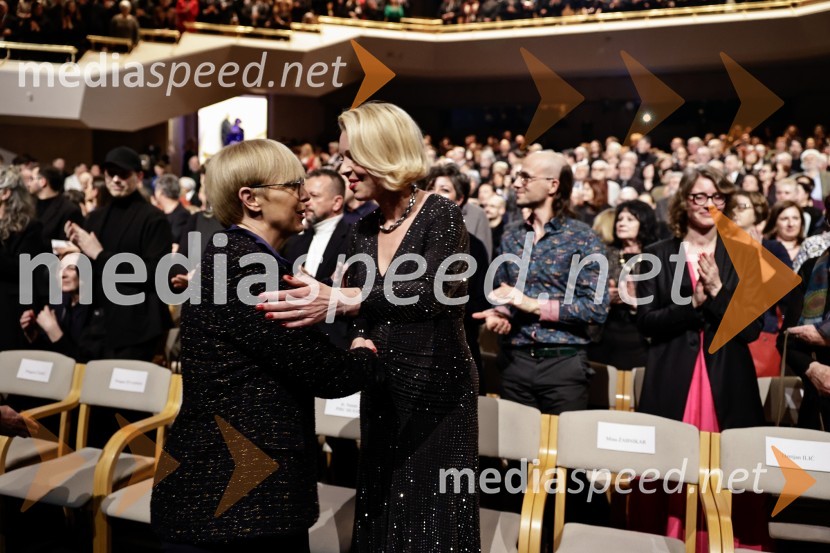 dr. Nataša Pirc Musar, predsednica Republike Slovenije; mag. Urška Klakočar Zupančič, predsednica Državnega zbora RS, podpredsednica, Gibanje SvobodaDržavna proslava ob slovenskem kulturnem prazniku s podelitvijo Prešernovih nagrad