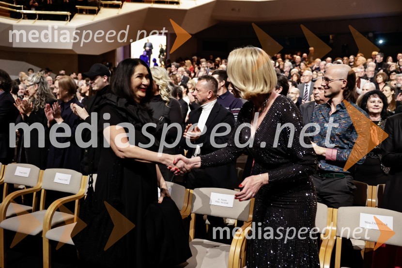  Zdenka Badovinac, kustosinja; mag. Urška Klakočar Zupančič, predsednica Državnega zbora RS, podpredsednica, Gibanje SvobodaDržavna proslava ob slovenskem kulturnem prazniku s podelitvijo Prešernovih nagrad