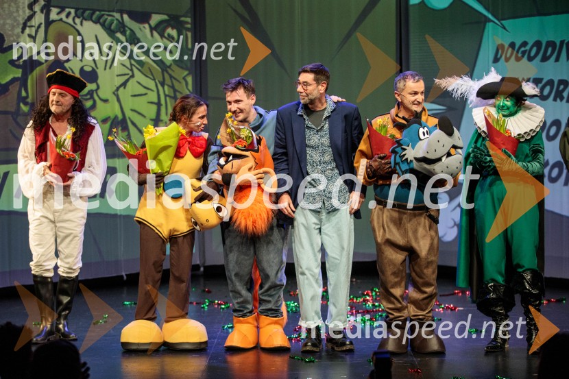  Dario Varga, igralec;  Jurica Marčec;  Matjaž Pograjc, režiser;  Ivan Peternelj, igralec;  Janja Majzelj, igralkaDogodivščine Zvitorepca, Trdonje in Lakotnika, premiera predstave v SMG Ljubljana