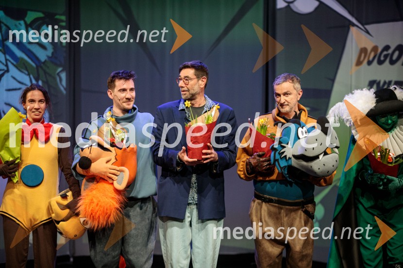  Jurica Marčec;  Klara Kastelec, igralka;  Matjaž Pograjc, režiser;  Ivan Peternelj, igralecDogodivščine Zvitorepca, Trdonje in Lakotnika, premiera predstave v SMG Ljubljana