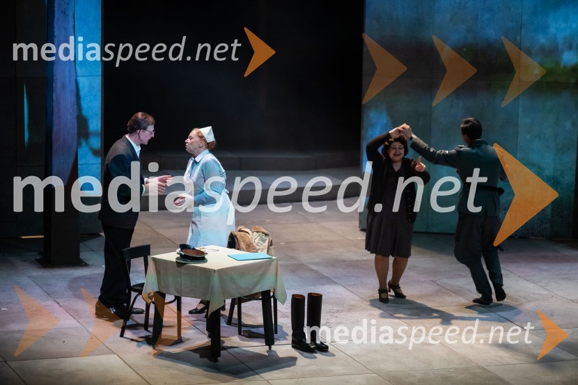  Davor Herga, igralec;  Mateja  Pucko, igralka;  Irena Varga, igralka;  Vladimir Vlaškalić, igralecIn ljubezen tudi, premiera predstave v Cankarjevem domu