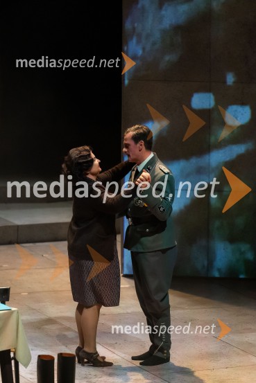  Irena Varga, igralka;  Vlado Vlaškalič, igralecIn ljubezen tudi, premiera predstave v Cankarjevem domu