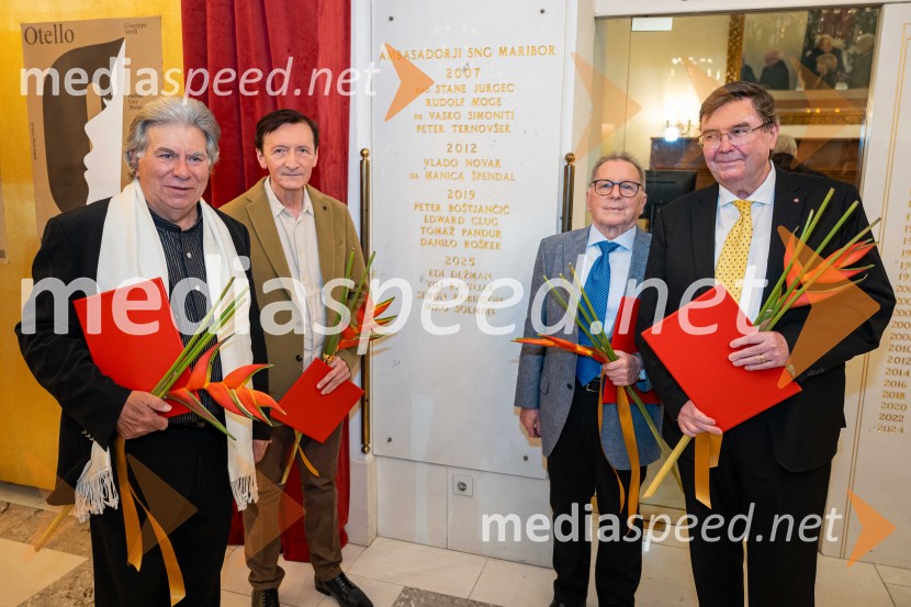  Miro Solman, operni pevec;  Vili Ravnjak, dramaturg, SNG Maribor;  Edi Dežman, bivši baletni solist, vodja baleta SNG Maribor, pedagog, Glazerjev nagrajenec 2021 za življensko delo;  Simon Robinson, dirigentOtello, premiera Verdijeve opere v SNG Maribor