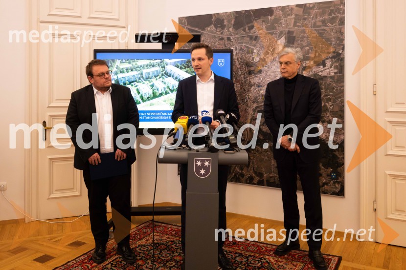  Simon Maljevac, Minister za solidarno prihodnost;  Matija Kovač, župan, MO Celje;  Črtomir Remec, direktor Stanovanjskega skladaStanovanjski sklad RS bo v Celju gradil nova najemna stanovanja