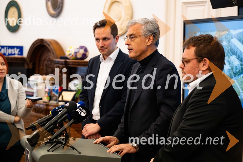  Matija Kovač, župan, MO Celje;  Črtomir Remec, direktor Stanovanjskega sklada;  Simon Maljevac, Minister za solidarno prihodnostStanovanjski sklad RS bo v Celju gradil nova najemna stanovanja