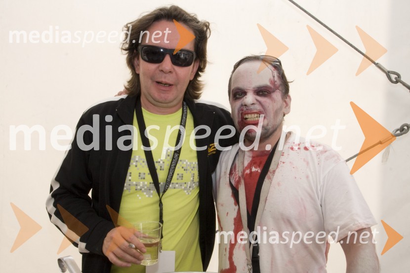 Andrej Košak, režiser in Kristijan Paal, Grossmann staffGrossmannov festival filma in vina, zaključek