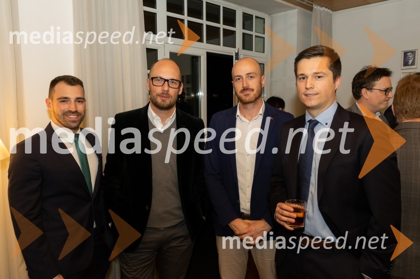  Tim Gregor Grünfeld, partner, Uniko; prof. dr.  Saša Zagorc, Pravna fakulteta UL;  Jaka Kukavica, Pravna fakulteta UL; dr. Dušan Mitrovič, odvetnikSrečanje Alumni kluba Fundacije Parus 2025