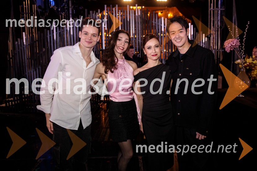  Bálint Rauscher, baletnik;  Emilie Gallerani Tassinari, balerina;  Tjaša Kmetec, balerina;  Kenta Yamamoto, baletnikHamlet, premiera baleta v SNG Opera in balet Ljubljana