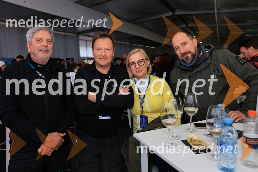  Boris Pesjak, podpredsednik organizacijskega komiteja (OK) pokala Vitranc;  Veit-Ulrich Braun, novinar;  ... ;  ... 64. Pokal Vitranc 2025, VIP druženje